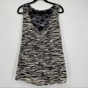 Torrid Zebra Print Lace Tank Racer Back Top Shirt